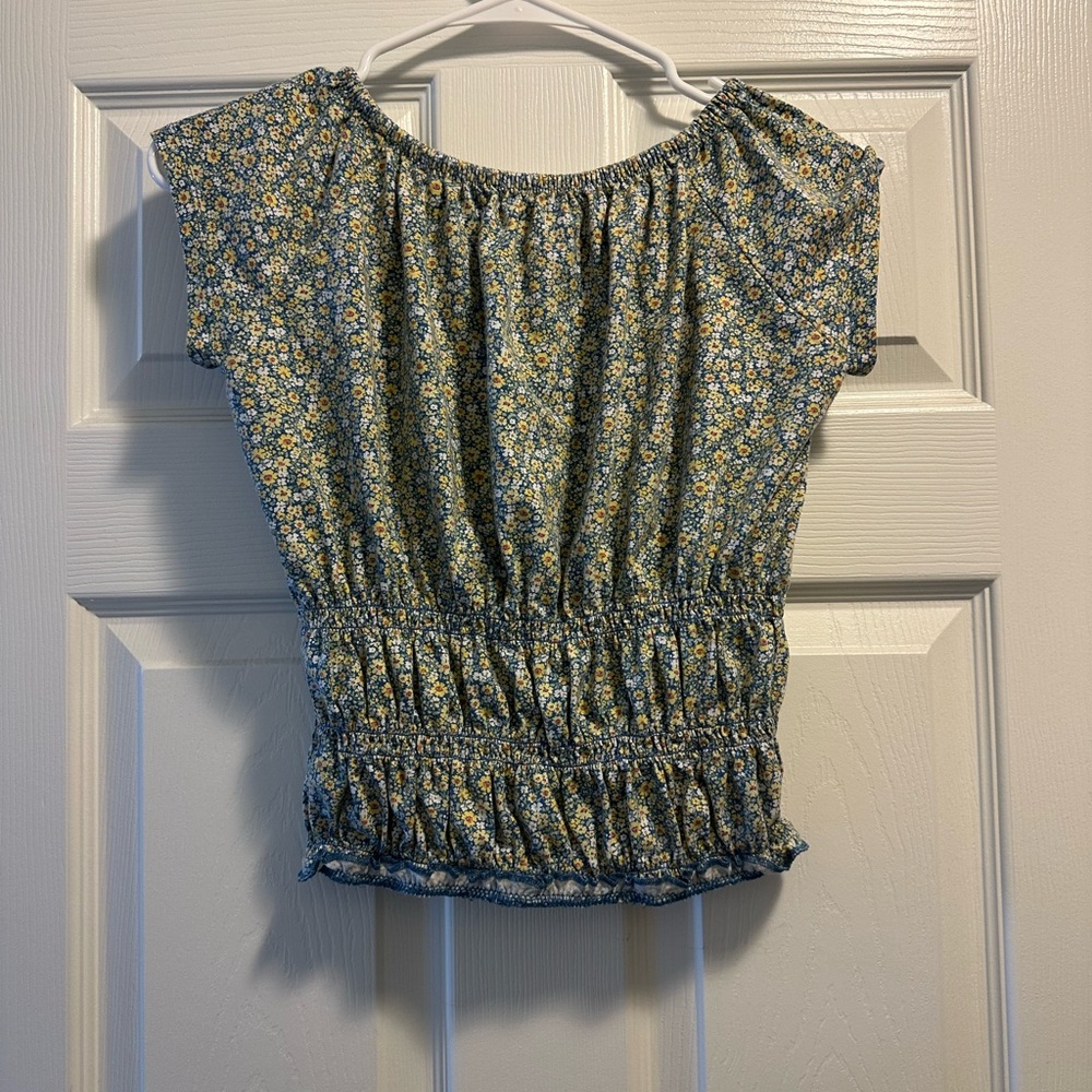 OshKosh B'gosh Yellow and Blue Floral Top - Picture 2 of 7